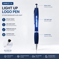 Bolígrafo Multifunción con Punta LED Luminosa, con Estilográfica y Soporte para Teléfono, Promocional, Novedoso, Brilla en la Oscuridad