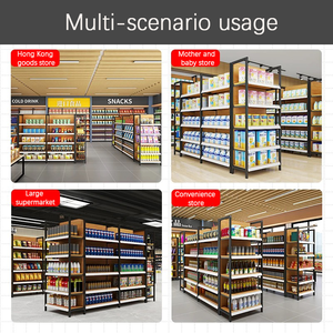 Hai mặt nhiệm vụ nặng nề nhiệm vụ ánh sáng Q235 thép carbon cửa hàng Kệ siêu thị hiển thị đứng gỗ-colour kim loại kệ cho - Product Image 4