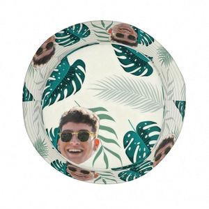 Custom Photo Bucket Hat Tropical <b>Leaf</b> Design Fun Summer Travel Fishing Cap for Men Women for Daily Use Personalized Cartoon - Product Image 4