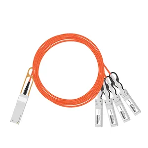 호환 가능한 QSFP 송수신기 40G ~ 4x10G QSFP ~ 4SFP + 2M 5M 8M 액티브 광 브레이크아웃 케이블