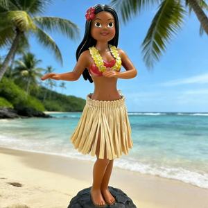 Kreative Hula-Mädchen Wackelkopffigur Individuelles Harz Hawaii Hula-Mädchen Wackelkopf-Armaturenbrett-Figur Auto-Dekoration - Product Image 1