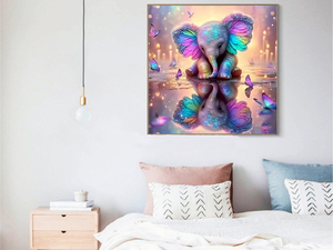 Pintura de Diamantes DIY Creativa Personalizada con Diseño de Elefante, Arte de Gemas, Pintura Mural para Principiantes, Moderna y Personalizada - Product Image 2