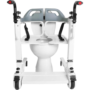 Chaise de transfert pour personnes âgées (hauteur de siège réglable jusqu'à 58 cm), chaise de toilette pour seniors avec roues larges KMINA K40064 - Product Image 5