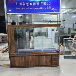 공장 맞춤형 대형 투명 큐브 유리 어항, 전면 유리 패널 어항, 하단 캐비닛 포함 - Product Image 4
