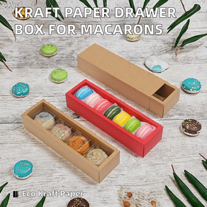 Caja <span class=keywords><strong>de</strong></span> Macarons Extensible <span class=keywords><strong>de</strong></span> Papel Kraft Reciclable para Envasado <span class=keywords><strong>de</strong></span> Alimentos, para Chocolates, Pasteles y Repostería - Product Image 2