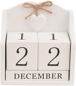 Calendario perpetuo para decoración de escritorio, calendario de madera para oficina y hogar, color blanco cremoso, <span class=keywords><strong>2021</strong></span> - Product Image 6