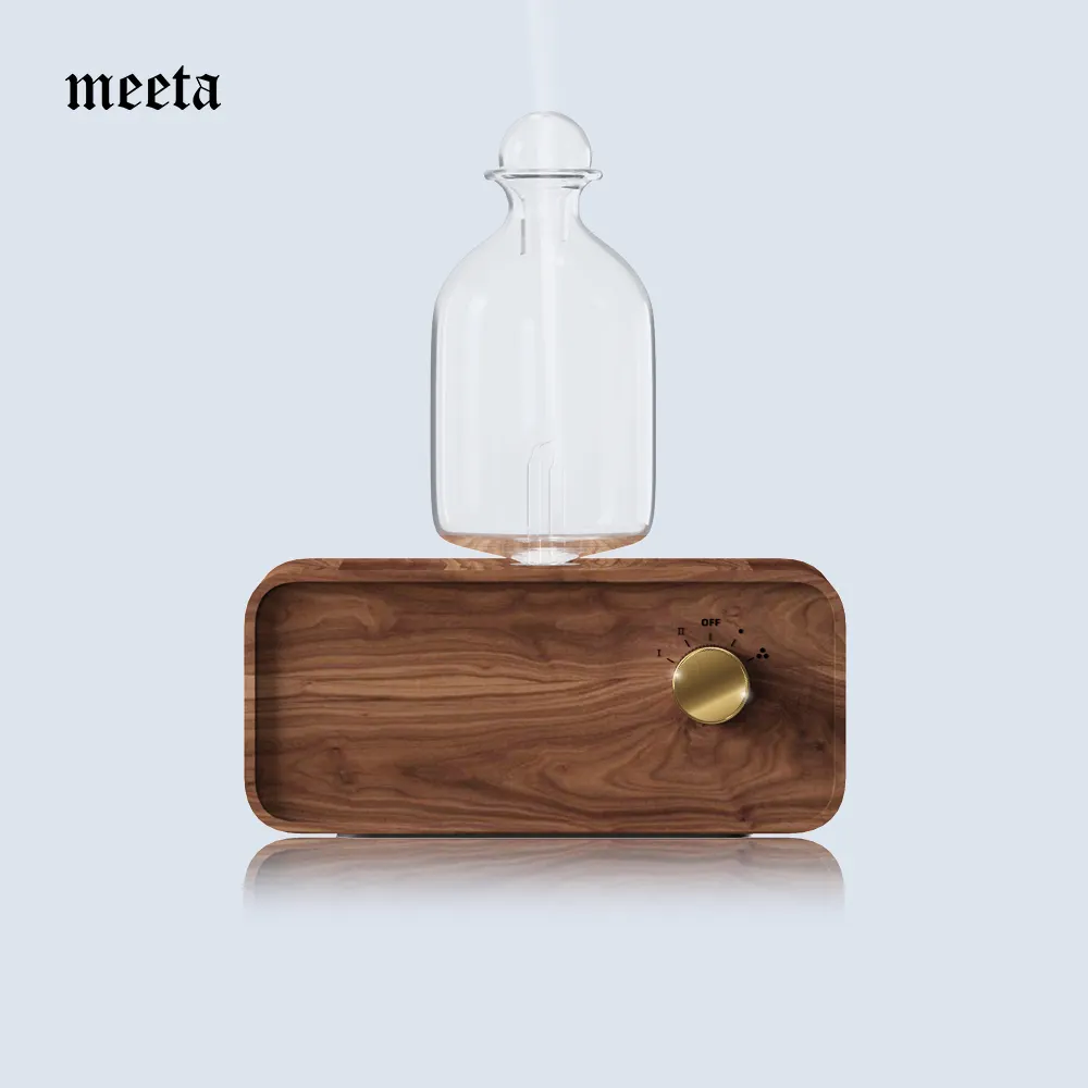 MEETA diffuseur d'huile aromatique en verre diffuseur d'huiles essentielles aromatiques diffuseur d'humidificateur en bois moderne bois de bambou