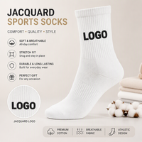 Chaussettes personnalisées OEM à faible MOQ, chaussettes jacquard ras du cou, chaussettes de sport avec logo, chaussettes athlétiques en coton premium pour l'entraînement physique et la marque