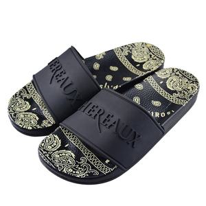 Commercio all'ingrosso da uomo Custom Logo goffrato 3D stampa diapositive antiscivolo da <span class=keywords><strong>donna</strong></span> cursori pantofole per la primavera realizzati <span class=keywords><strong>con</strong></span> TPR Eva e pelliccia - Product Image 1
