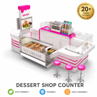 Kiosque à crème glacée 3D personnalisé, design pour centre commercial, kiosque de confiserie avec chariot à popcorn mobile, stand de nourriture sucrée