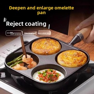 Hiện đại bốn lỗ gang chảo không tráng không dính cho bếp phổ quát cho chiên thực phẩm như bánh mì kẹp thịt trứng và bánh bao - Product Image 5