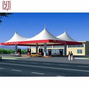 ผู้ผลิตหลังคาผ้า PVDF สำหรับปั๊มน้ำมัน โครงสร้างเมมเบรน กันแดด - Product Image 3