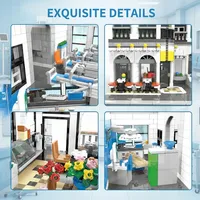 4958 pièces – Ensemble de bâtiments hospitaliers en plastique avec 17 figurines – Maquette modulaire d'architecture urbaine à assembler – Kit de jouets DIY