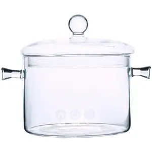 Utensilios de cocina de vidrio de borosilicato grande para hotel, 1900 ml, 16 cm