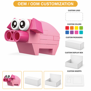 Blocchi da Costruzione Personalizzati a Forma di Maialino, Modello 3D Fai-da-Te, Giocattolo Educativo STEM, OEM ODM Etichetta Privata, Regalo per Bambini - Product Image 1