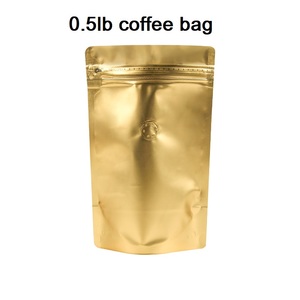 Pochette à café personnalisable, pochette de doding dorée avec fermeture éclair, sachet debout - Product Image 5