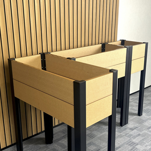 Jardinière surélevée en WPC à lattes, durable et facile à assembler, emballage compact, <span class=keywords><strong>pour</strong></span> terrasse domestique - Product Image 2