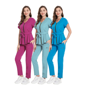 Nouvelle conception 2024 : Tenue d'infirmière sexy rose avec fermeture éclair, style jogger, pour hôpital et clinique - Product Image 4