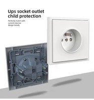 Prise murale européenne 16A/10A à encastrer - 250V, matériau PC, prise électrique française et interrupteur (certifié CE)