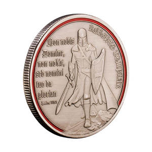 Antik gümüş şövalye Templar meydan sikke Metal zırh tanrı hatıra parası hıristiyan ev dekoratif kaplama tekniği - Product Image 5