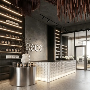 Diseño interior de cafetería, panadería y pastelería, personalización completa de la habitación, vitrina de vidrio, mostrador de bar, decoración de tienda de café - Product Image 1