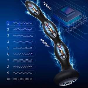 Vibrador Anal de silicona, Estimulación del punto G, 5 intensidades, descarga eléctrica, 10 patrones de vibración, masajeador de próstata Masculino - Product Image 2