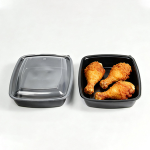 Disposable Plastic 1100ml Microwavable Leakproof Refrigerated Food <b>Container</b> Lid ISO9001 Certified Modern Design for Meal Prep - Product Image 1
