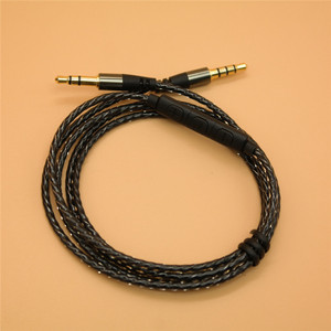 Aux <b>Audio</b> <b>Cable</b> 3.5mm Male To Male 1 Meter Braided Black With Mic And Control For Car <b>Audio</b> <b>Digital</b> Devices - Product Image 2