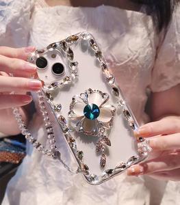 <span class=keywords><strong>Custodia</strong></span> per cellulare protettiva Mobile con strass di quadrifogli di lusso con strass per iPhone 15 16 promax <span class=keywords><strong>Samsung</strong></span> S24 S25 <span class=keywords><strong>ultra</strong></span> - Product Image 1