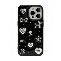Coque de téléphone en TPU transparente avec paillettes et motifs cœur, chiot, étoile, remplie de colle époxy, design personnalisé pour iPhone 18 Pro Max et 17, vente en gros