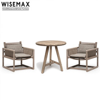 Meubles WISEMAX, style nordique, meubles d'extérieur, table à manger en teck simple, chaise de jardin faite à la main, fauteuil de détente pour cour