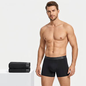 High Quality Mens Soft Comfortable Solid <b>Boxer</b> Briefs <b>Custom</b> Logo Mid-waist PlusSize Causal Quick Dry Seamless Underwear for Men - Product Image 2