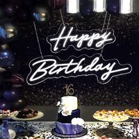 Led Flex Acrylique Lettres Lumières Personnalisé Joyeux Anniversaire Enseigne Au Néon pour toile de fond