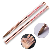 USA grandes tailles en gros fournitures de haute qualité GUYO or Rose strass poignée Kolinsky Nail Art brosse doux acrylique brosse à ongles