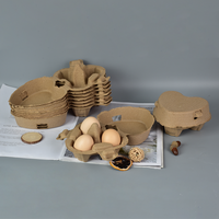Lot de 3 boîtes à œufs en papier biodégradable en forme de cœur, plateau en pulpe antichoc, boîte cadeau créative pour Pâques, boutique, ferme