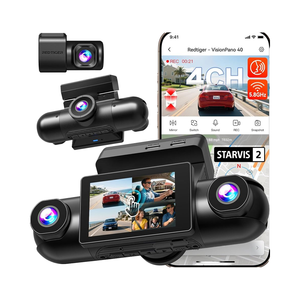 REDTIGER Dealer VP40 Caméra embarquée 4 canaux 360° Double STARVIS 2 WiFi 5,8 GHz Vision nocturne 4 objectifs réglables GPS Boîte noire de voiture - Product Image 1