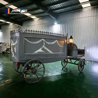 Cercueil funéraire gris de luxe avec lanternes LED pour la procession et la cérémonie funéraires