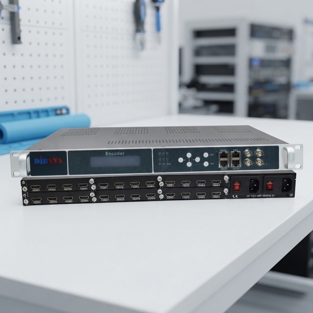 24 Channel Broadcast H.264 Hevc hd Cable Tv Encoder Modulator with High PCR Precision