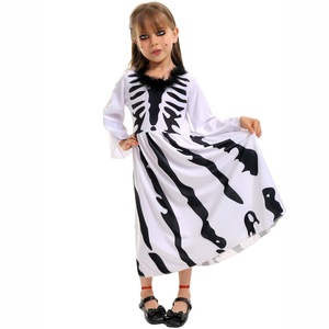 Robe squelette Jiedi pour enfants, costume d'Halloween, imprimé gothique, taille 6 ans, tenue de fête - Product Image 1