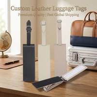 Étiquettes de bagages personnalisables en cuir microfibre véritable, accessoires de voyage pour avion