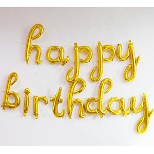 Set di Palloncini in Alluminio Dorato con Lettere Minuscole 'Happy Birthday' da <span class=keywords><strong>16</strong></span> Pollici per Decorazioni di Compleanno - Product Image 2