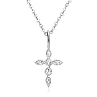 SPJ Best seller Trendy D color con certificazione GRA 925 in argento Sterling rotondo taglio Moissanite croce collana pendente da donna