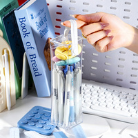 Trousse à crayons double ouverture en PVC haute transparence, grande capacité, autorisée pour les examens, pour le rangement de fournitures scolaires
