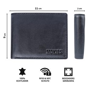 Cartera de cuero genuino para hombre, monedero negro con bloqueo RFID, tarjetero para uso diario, verano 2023 - Product Image 2