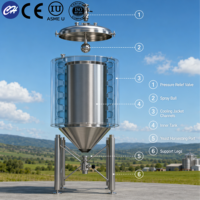 Tanque Sanitario de Acero Inoxidable 316L de Grado Alimenticio con Certificación CE, para Cultivo Celular, con Válvula y Accesorios Sanitarios