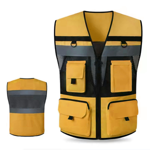 Chaleco de Seguridad Reflectante de Alta Visibilidad Amarillo ANSI Clase 1, Secado Rápido, Multibolsillos, Logotipo Personalizado, Ropa de Trabajo al por Mayor - Product Image 1