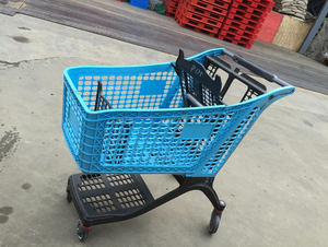 Keranjang belanja plastik ringan tidak dapat dilipat logo kustom dengan roda Universal - Product Image 6