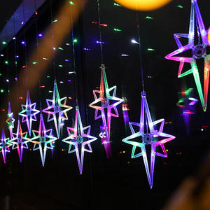 Năng lượng mặt trời LED Dây đèn không thấm nước giáng sinh trang trí sân vườn đầy màu sắc nhấp nháy Rèm sao cho ngoài trời trong nhà sử dụng - Product Image 3