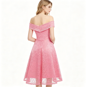 Vente en gros d'usine de vêtements Robe de soirée de bal pour femmes élégantes, épaules dénudées, en dentelle, évasée, <span class=keywords><strong>occasions</strong></span> spéciales - Product Image 2
