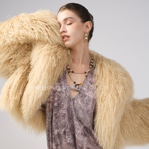 Custom Wholesale New Fashion Design Winter Jacket <strong>Green</strong> Real Mongolian Lamb <strong>Fur</strong> Coat Short Coats with Real <strong>Fur</strong> for Ladies - Product Image 6